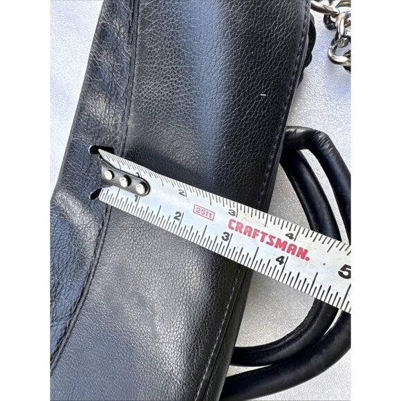 Michael Kors Black Leather Chain Whipstitch Satchel Handbag - Picture 14 of 14